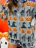 Queen Of Sparkles Black & White Striped Halloween Icon Button Up Top (Reg. and Plus)