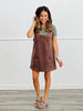 Chestnut Faux Suede Shift Mini Dress (Reg.)