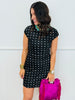 Black/Cream Polka Dot Jacquard Mini Dress (Reg.)