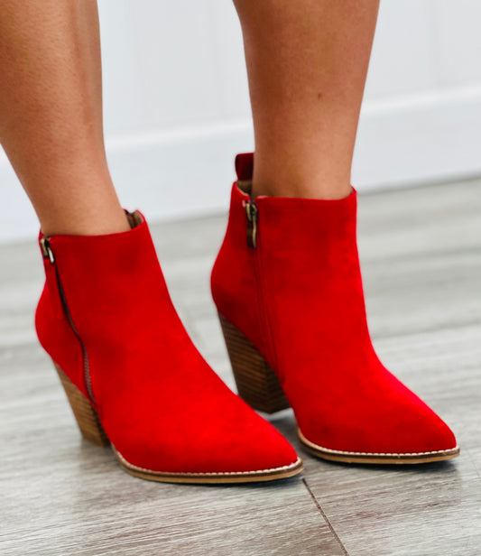 Corkys Red Faux Suede High Standards Boots
