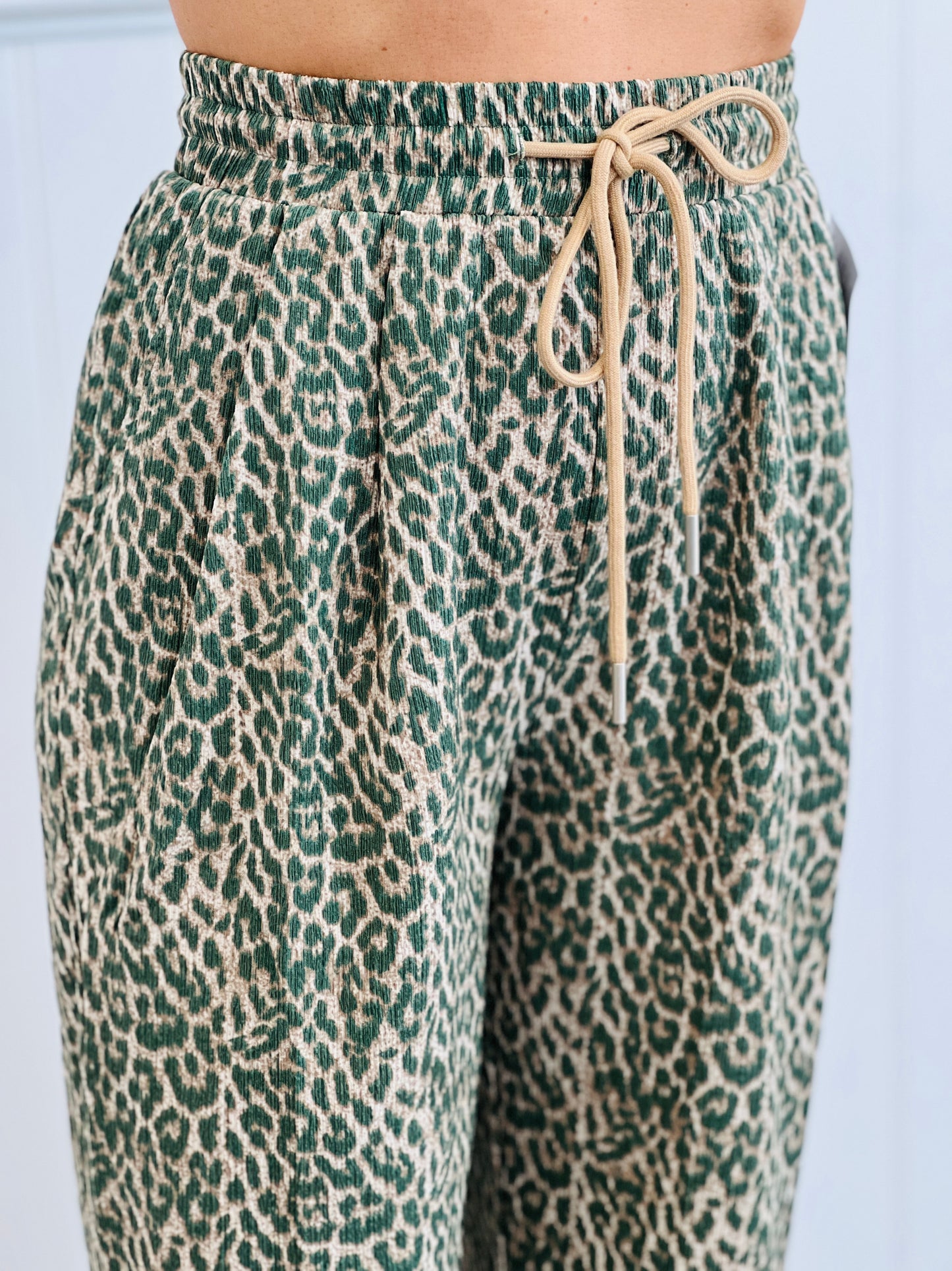 Leopard/Teal Wide Leg Pants (Reg & Plus)