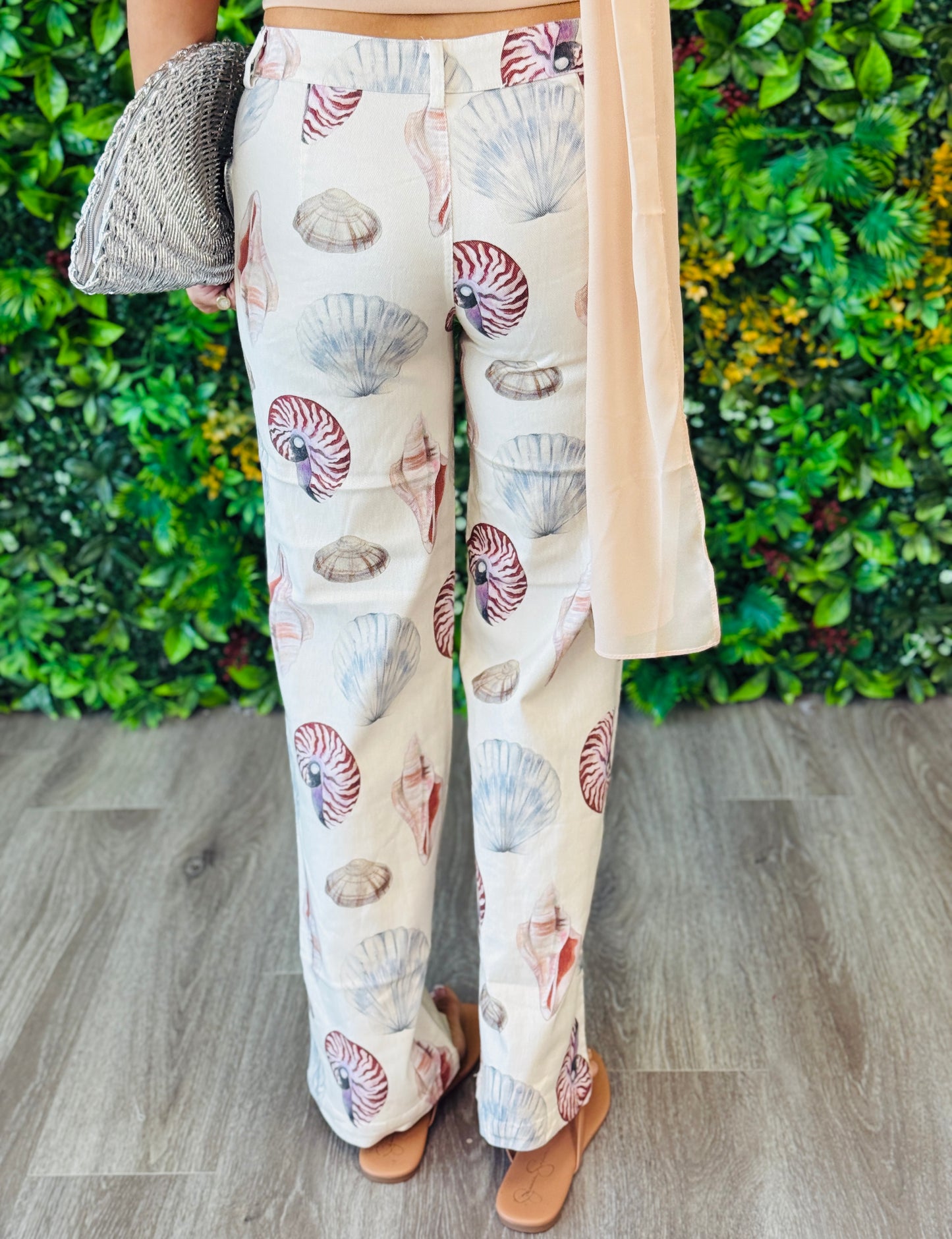 Cream Sea Life Straight Leg Pants (Reg.)