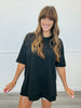 Offset French Terry Short Sleeve Top (Reg.) - 3 Colors