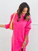 Pink Turtleneck Midi Sweater Dress (Reg & Plus)