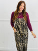 Acid Washed Leopard Printed Denim Jumpsuit (Reg & Plus)