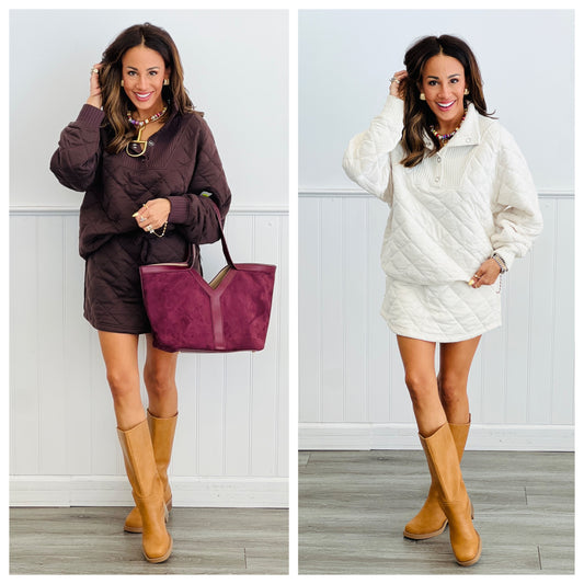 Quilted Quarter Snap Top (Reg.)-2 Colors