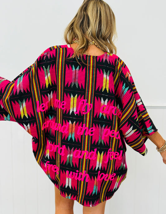 Feel Free With Love Multi Color Cardigan ( One Size)