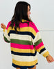 Mustard Multi Chunky Striped Sweater Cardigan (Reg & Plus)