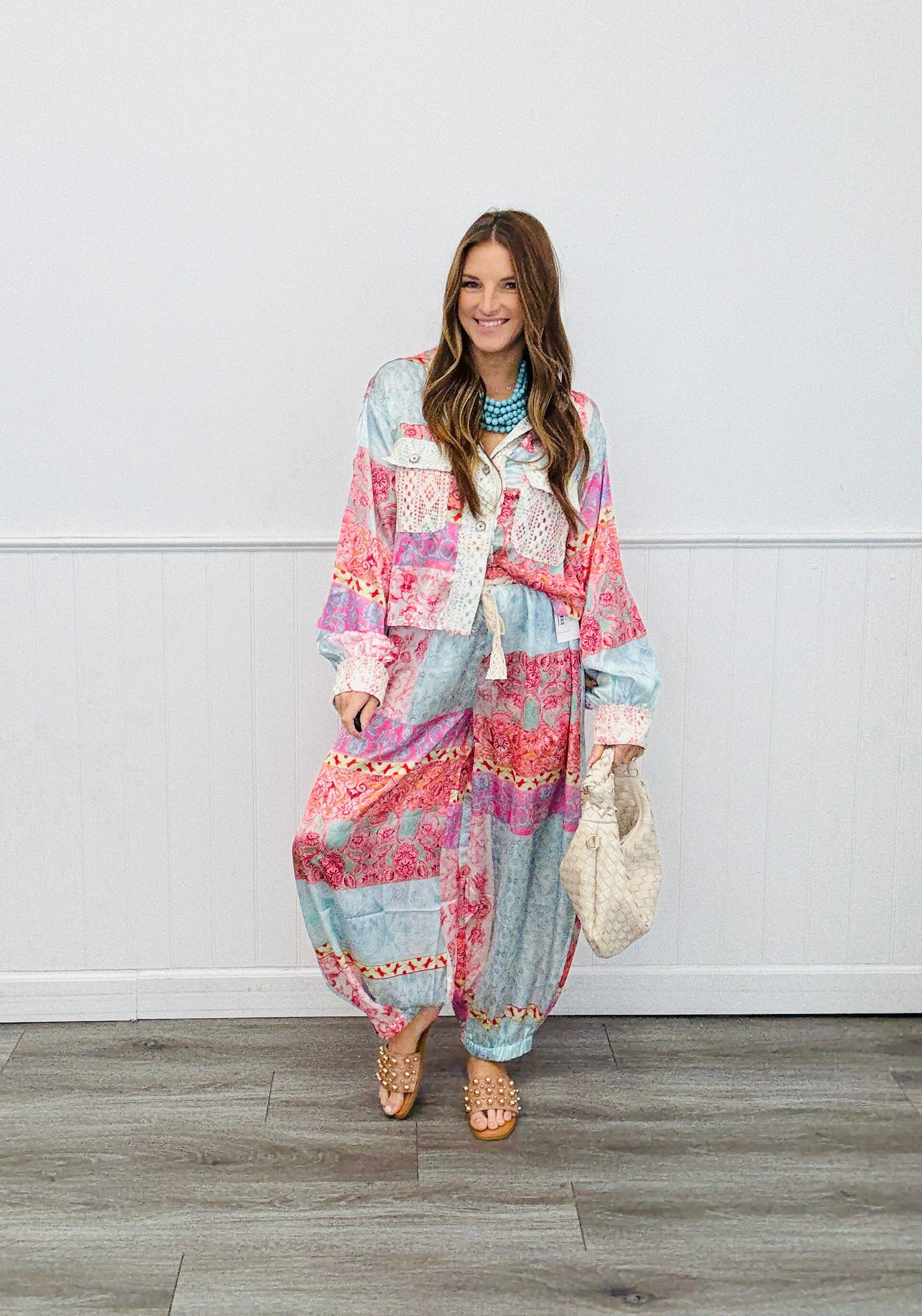 POL Pink Multi Pattern Balloon Jacket (Reg.)