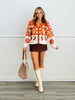 Queen Of Sparkles Orange & White Checkered Pumpkin Pie Cardigan (Reg. & Plus)