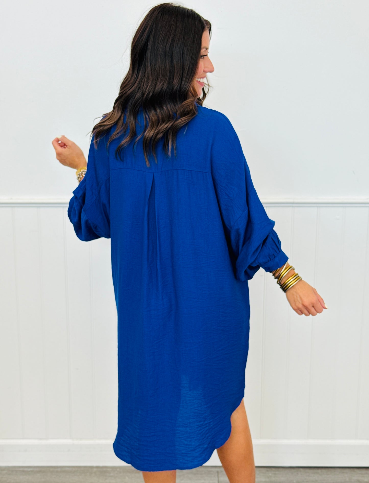 Button Down Shirt Dress (Reg. and Plus) - 2 Colors