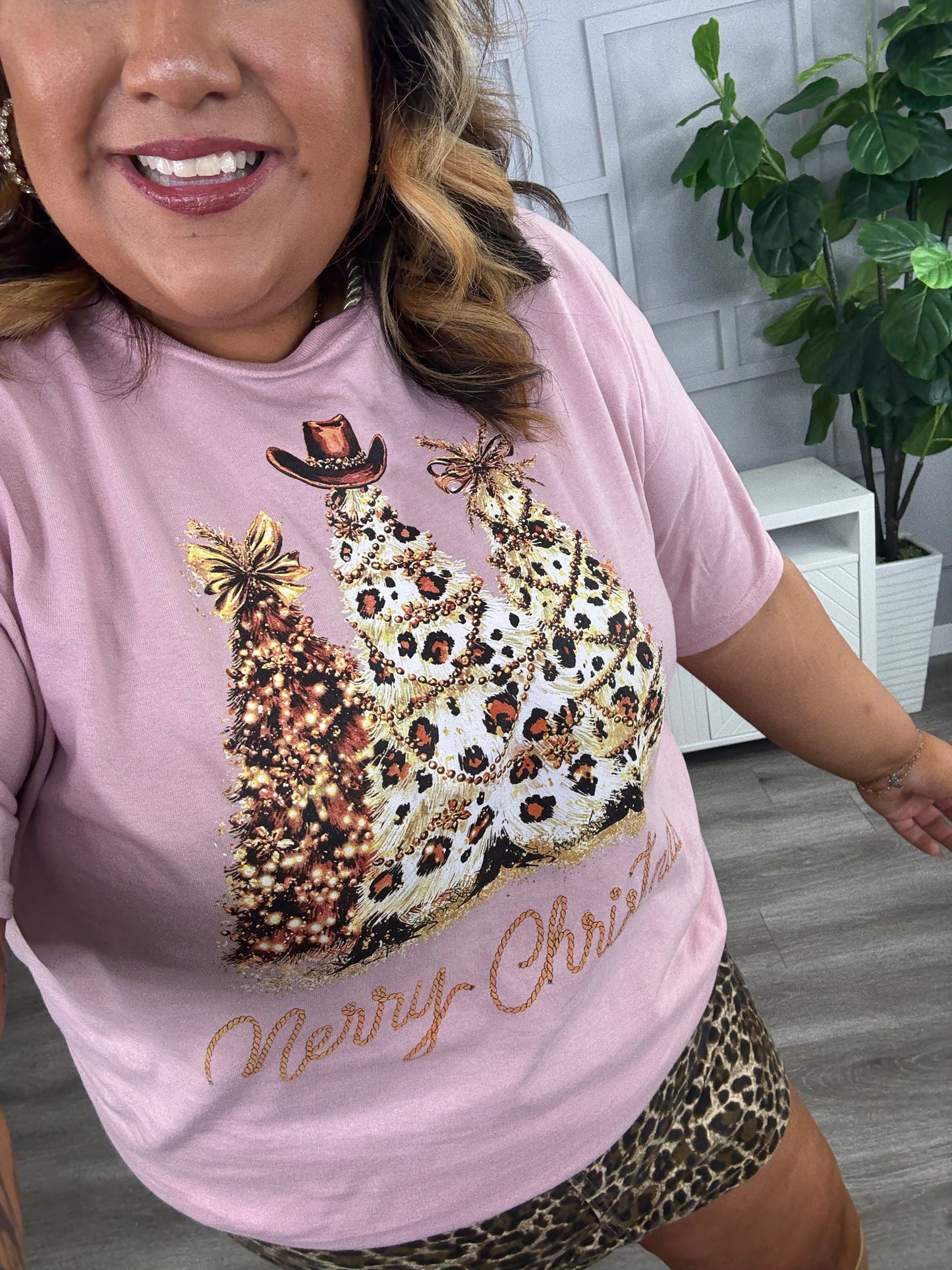 Blush Western Christmas Trees Graphic Tee (Reg. and Plus)