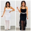 Sheer Lace Side Ruffle Maxi Dress (Reg.) - 2 Colors