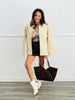 Taupe Contrast Collar Barn Jacket (Reg.)