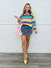 Multi Color Stiped Knit Pullover Sweater (Reg. and Plus)