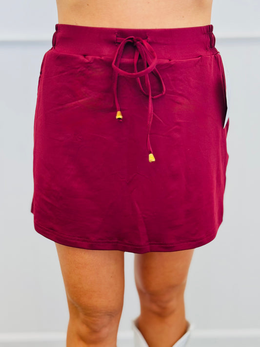 Solid Burgundy Everyday Skort (Reg & Plus)