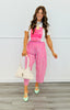 Peony Pink Striped Relaxed Pants (Reg. & Plus)