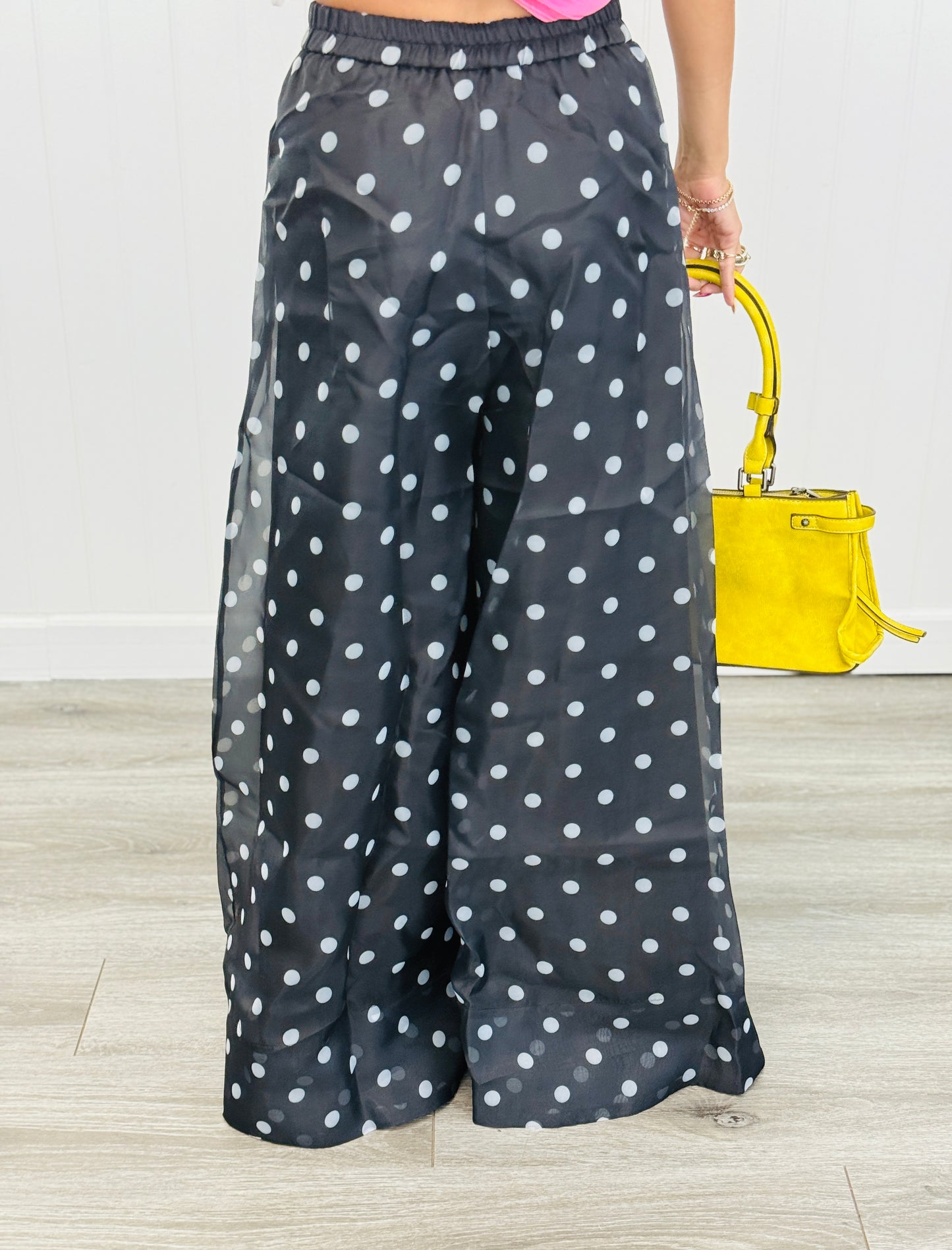 Black Polka Dot Wide Leg Pants (Reg.)