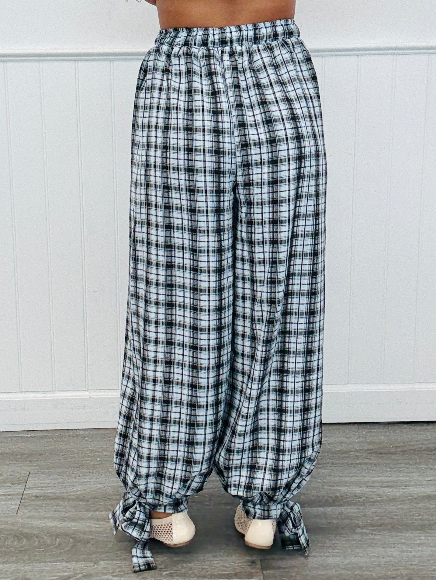 Baby Blue Plaid Balloon Pants (Reg.)