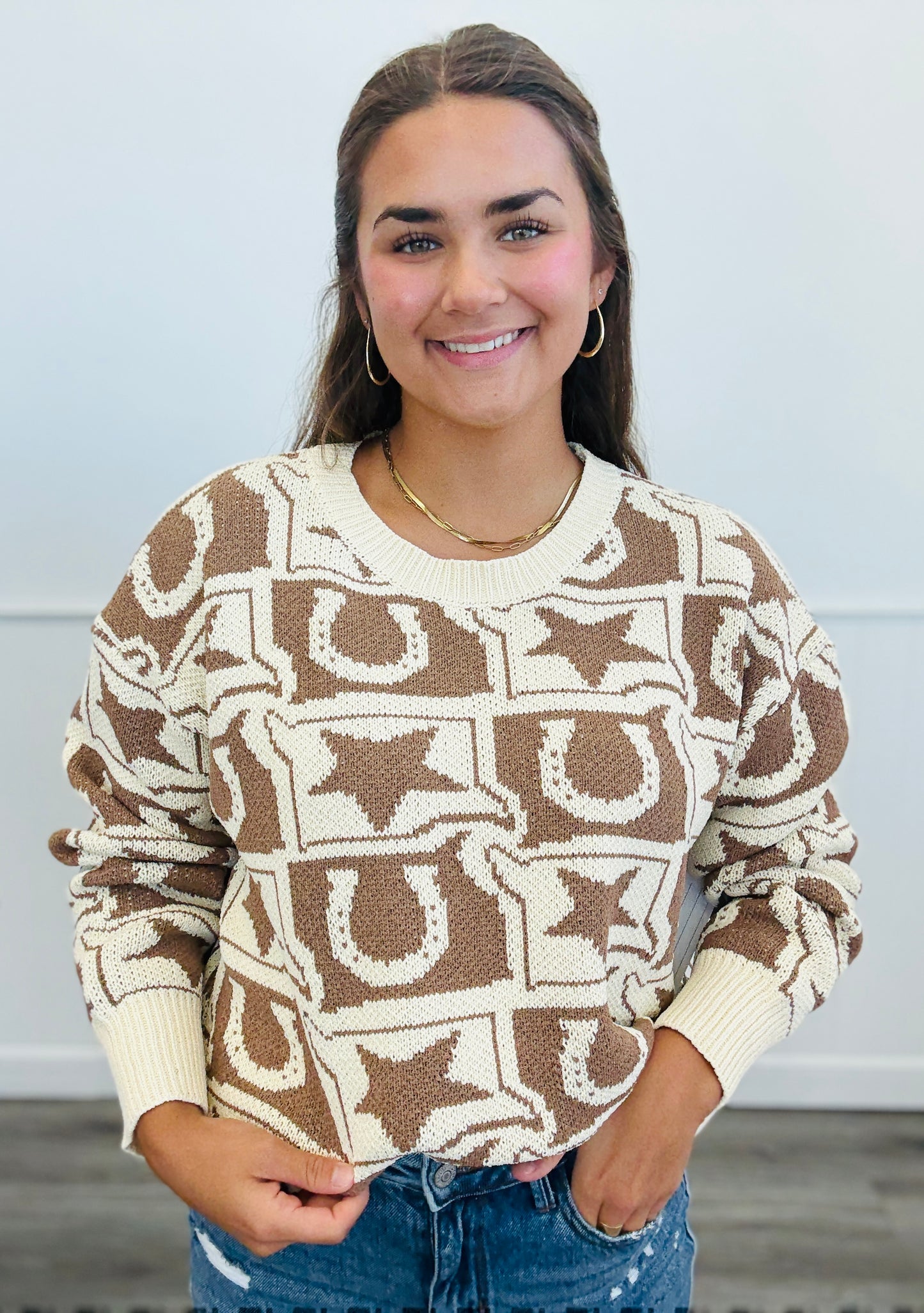 Western Theme Oversized Sweatshirt (Reg.)