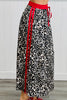 Satin Leopard Red Stripe Maxi Skirt (Reg & Plus)