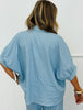 Blue Denim Pinstriped Shirt (Reg & Plus)