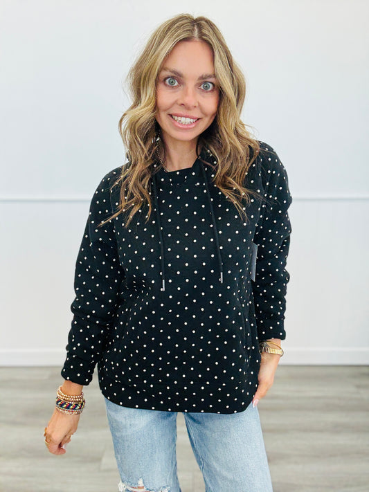 Black & Ivory Polka Dot Hoodie (Reg.)