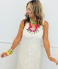 Ivory Floral Lace Midi Slip Dress (Reg.)