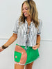 Queen Of Sparkles Black & White Striped Tie Top (Reg. and Plus)