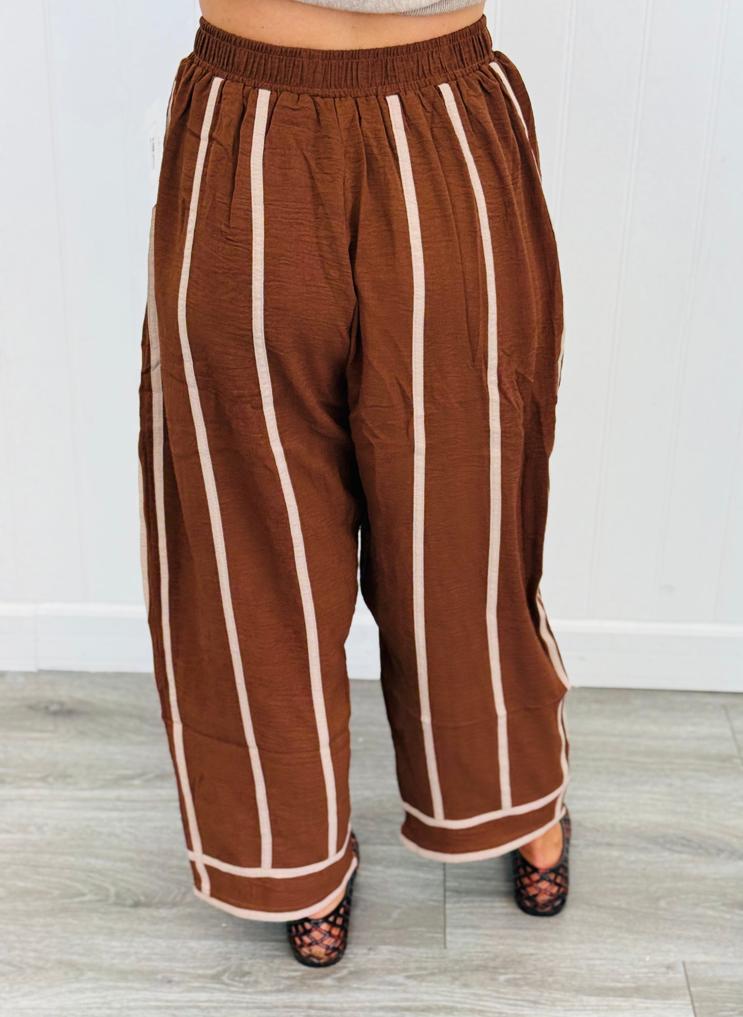 Chocolate Harlem Striped Pants (Reg & Plus)