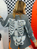 Queen Of Sparkles Charcoal Iridescent Jeweled Skeleton Sweatshirt (Reg. and Plus)