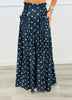 Denim Polka Dot Pintuck Pants (Reg & Plus)