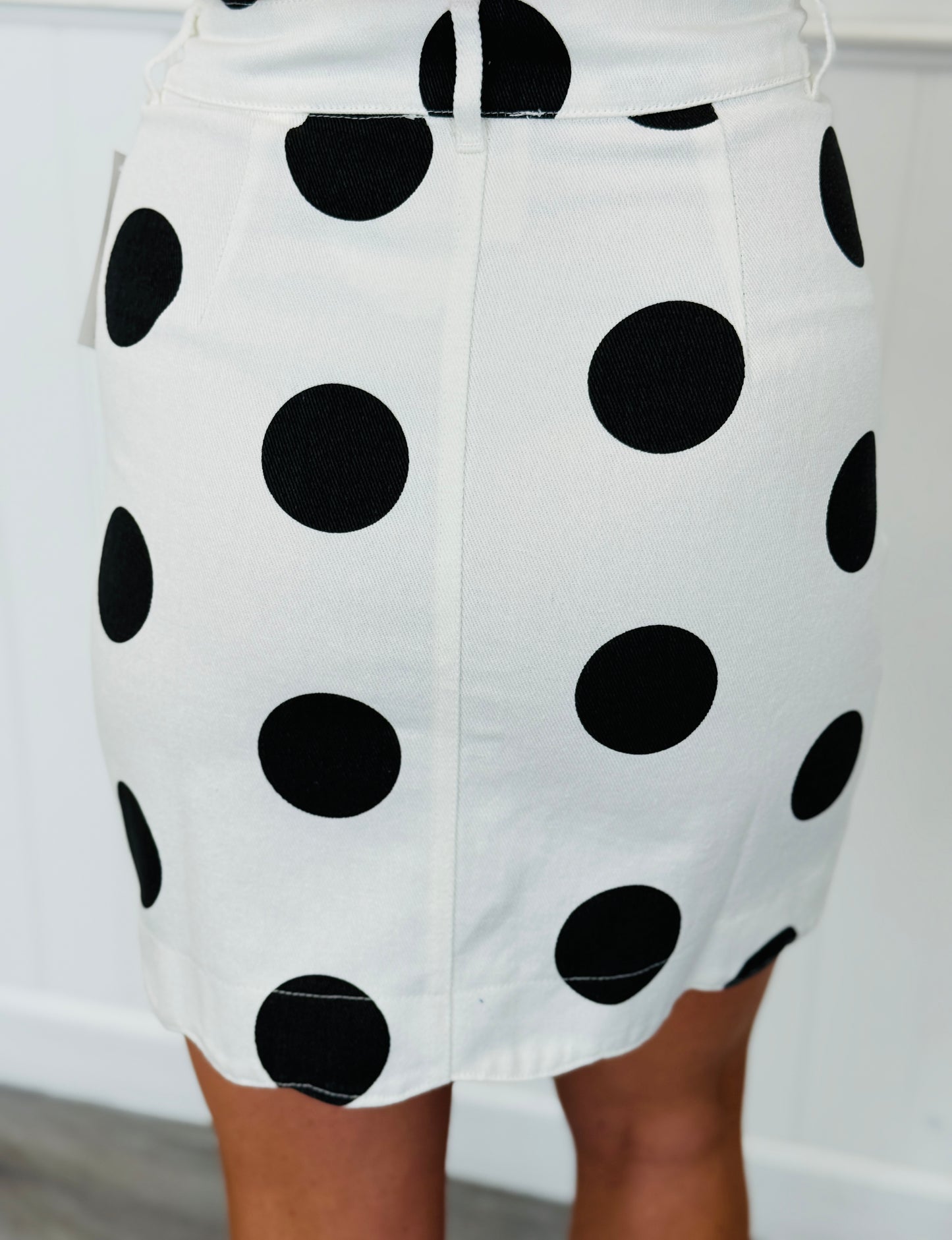 Ivory Luna Orbit Polka Dot Mini Skirt (Reg.)