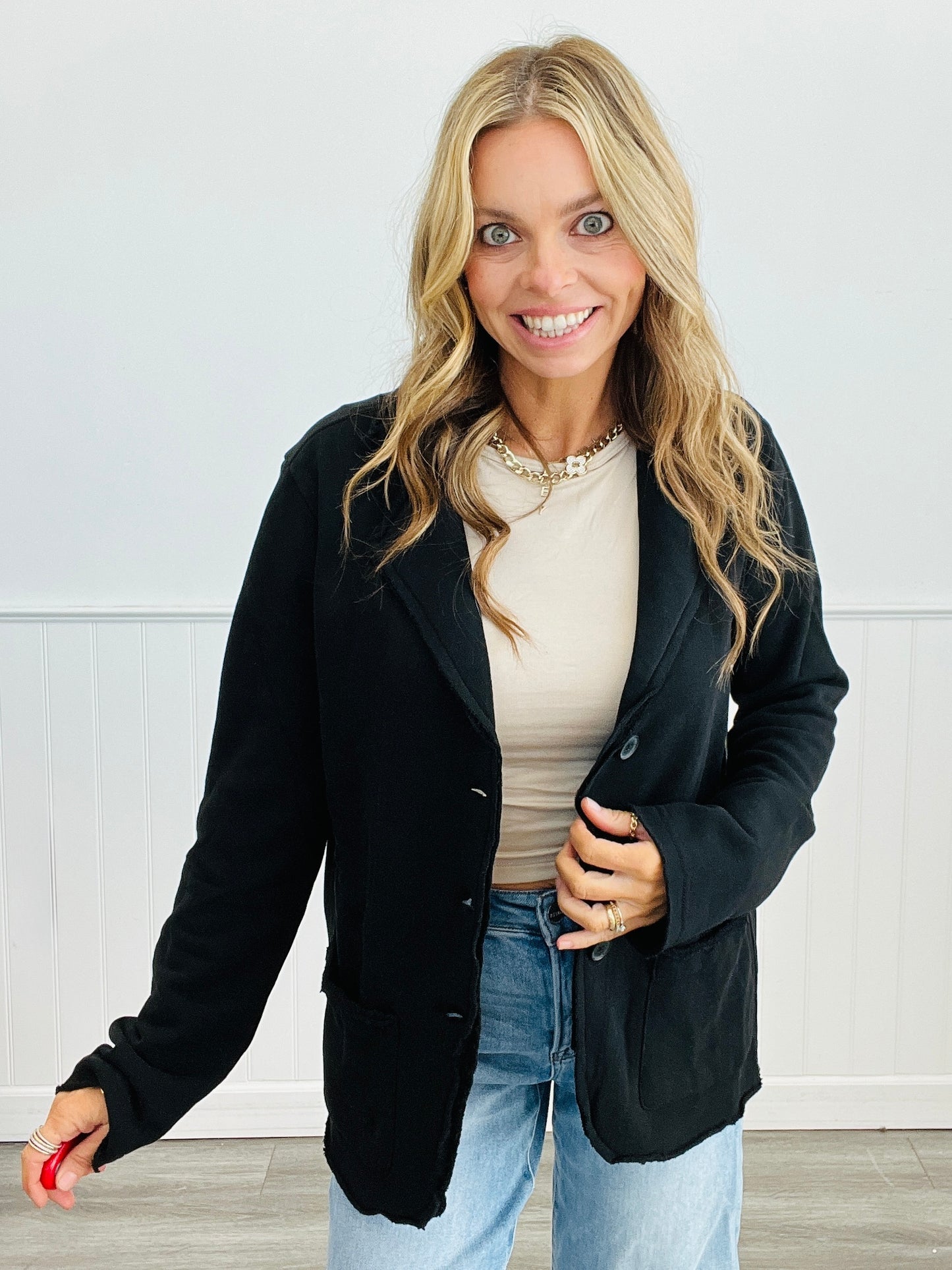 Black Malibu Raw Edge Revival Blazer (Reg.)