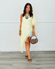 Yellow Asymmetrical Lace Hem Blouse (Reg.)