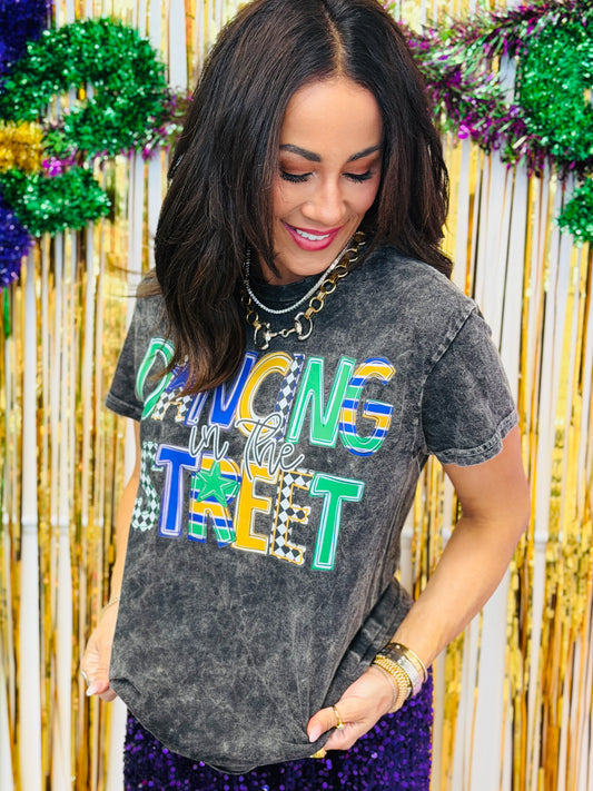 Mineral Washed Dancing In The Street Graphic Tee (Reg. and Plus)