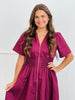 Plum Front Zip Midi Dress  (Reg & Plus)
