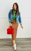 Red/Green Checkered Side Slit Midi Skirt (Reg & Plus)