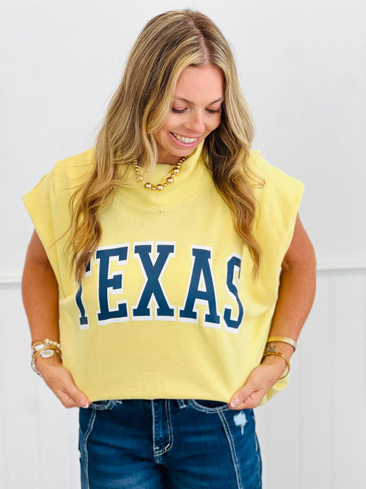 Yellow Oversized Texas Graphic Sweatshirt (Reg.)