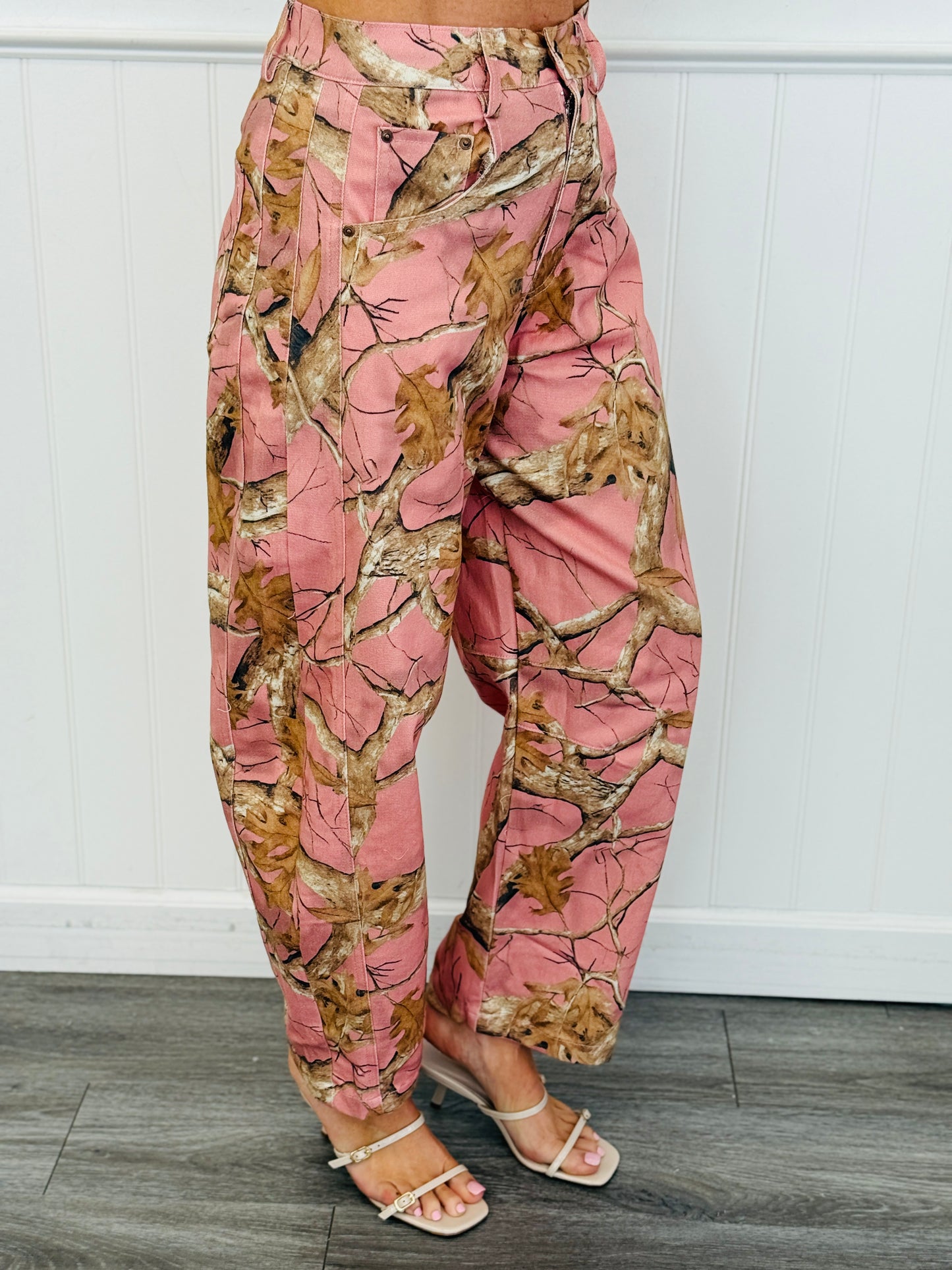 Pink Tree Camo Wide Leg Pants (Reg & Plus)