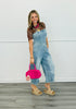 Lt. Denim Washed Strappy Tube Top Jumpsuit (Reg. and Plus)