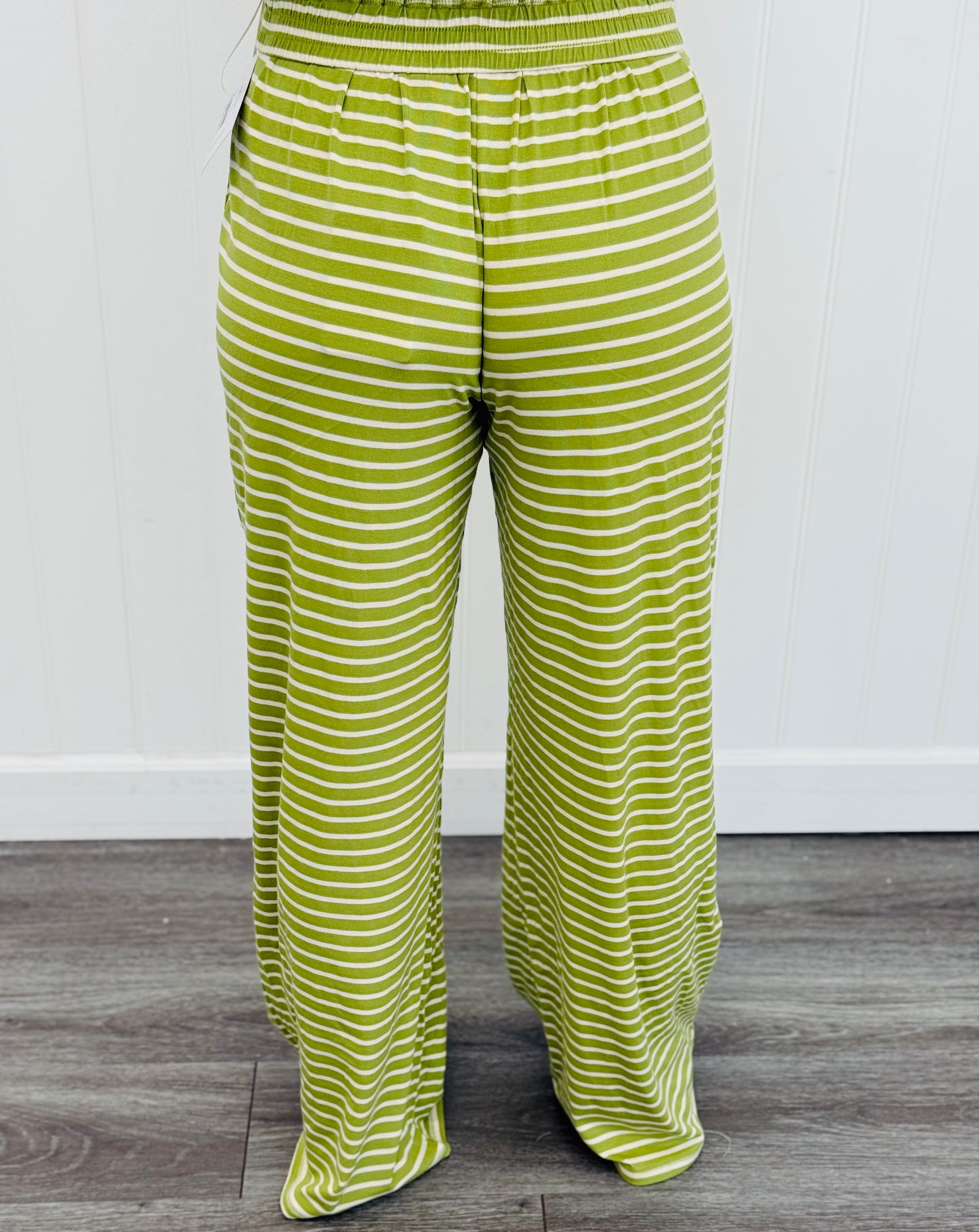 Green/Cream Stripe Lounge Pants (Reg & Plus)