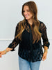 Black Lace Kathryn Button-Up Blouse (Reg. and Plus)