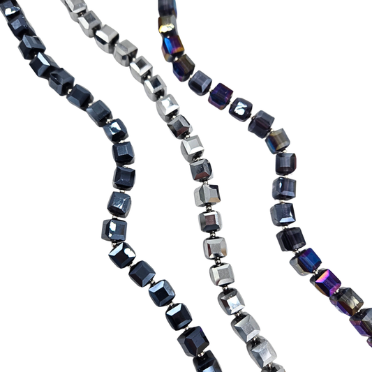 Cube Beaded Necklace - Chromes (3 colors)