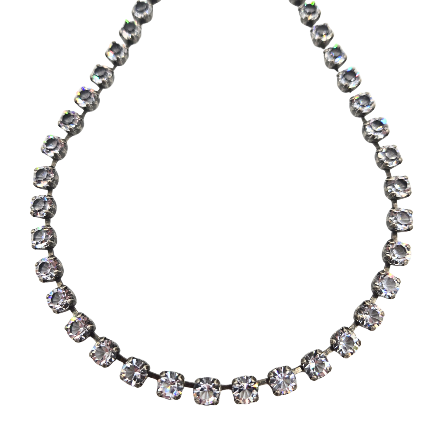 TOVA - The Sarina Necklace in Antique Silver - Unfoiled Clear
