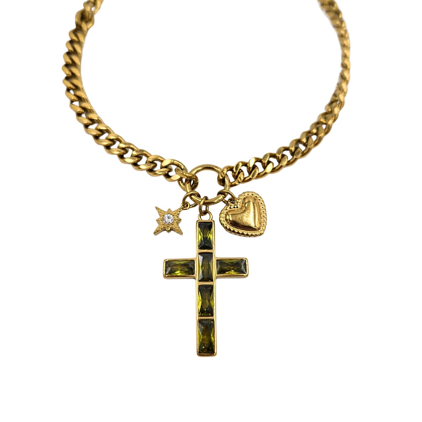Lauren Kenzie - Sage Cross Charm Necklace