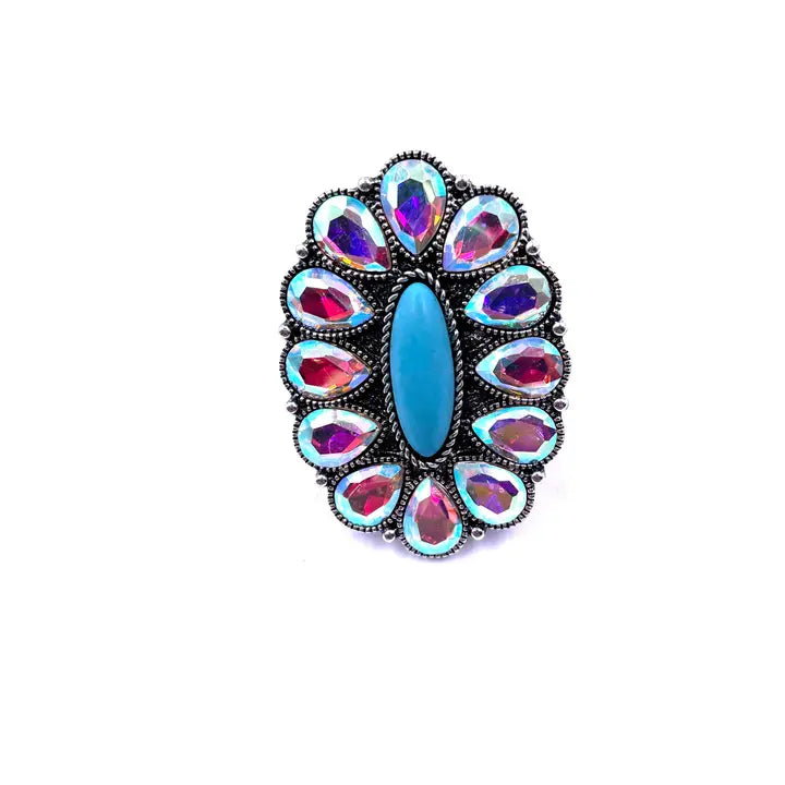 Crystal Concho Cuff Ring