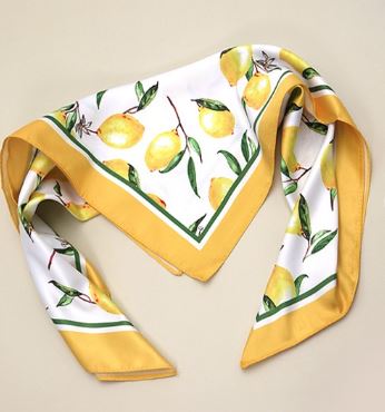 Lemon Silky Feel Bandana Scarf