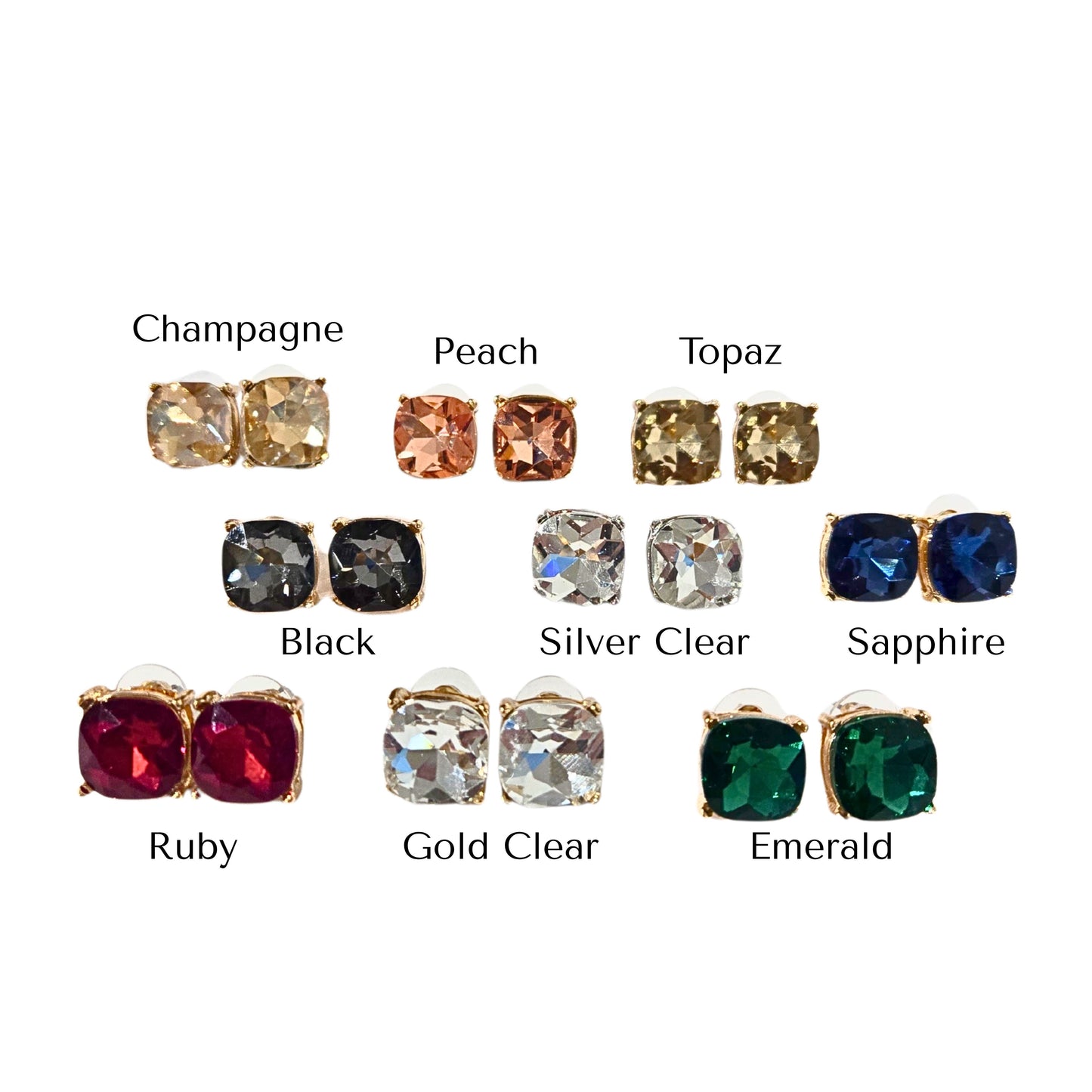 Rhinestone Statement Studs - Jewels (9 colors)
