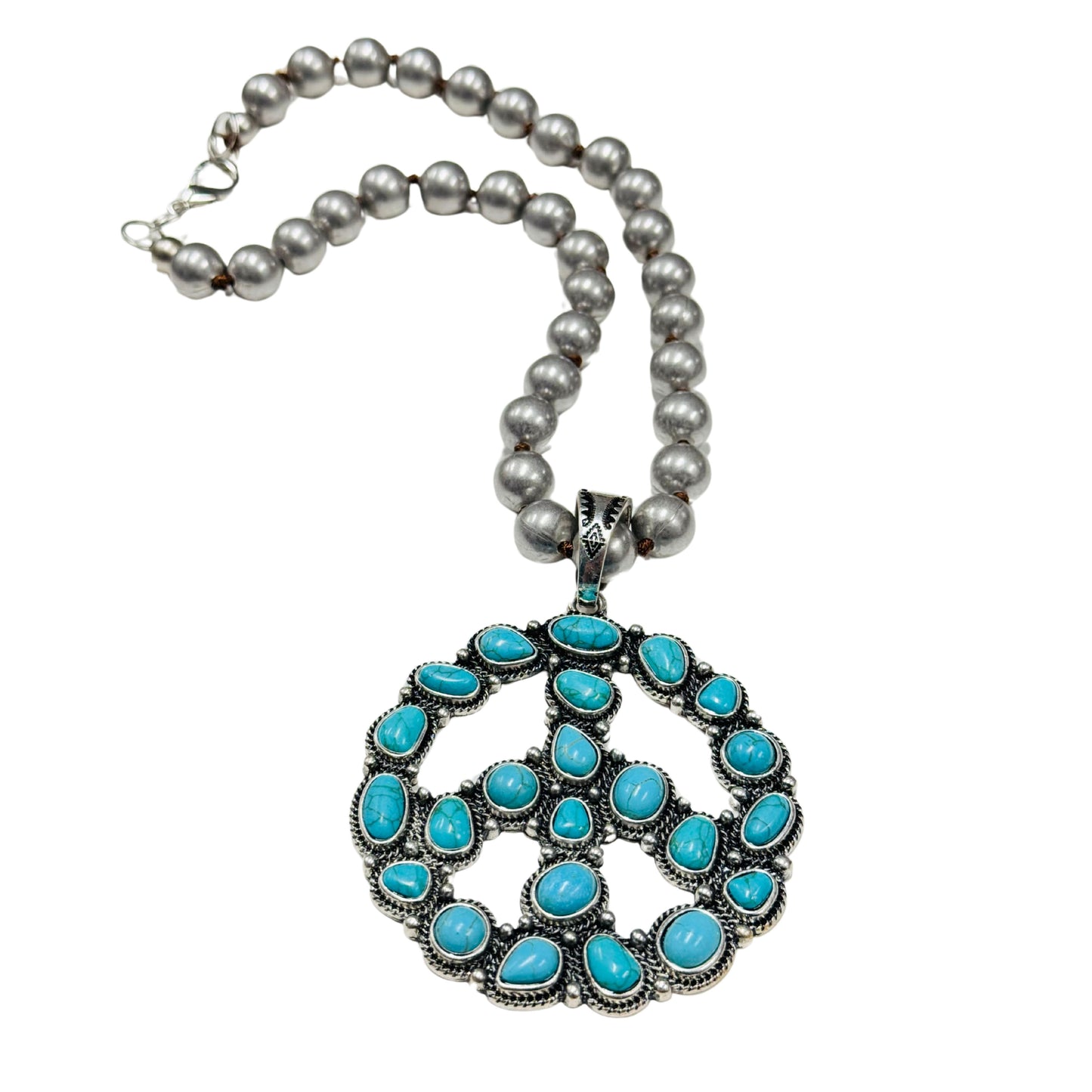 Peace, Love and Turquoise Necklace